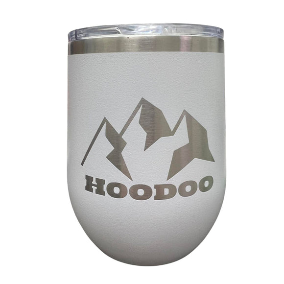 Hoodoo 12 oz Stemless Wine Tumbler Tumbler Hoodoo Sports White