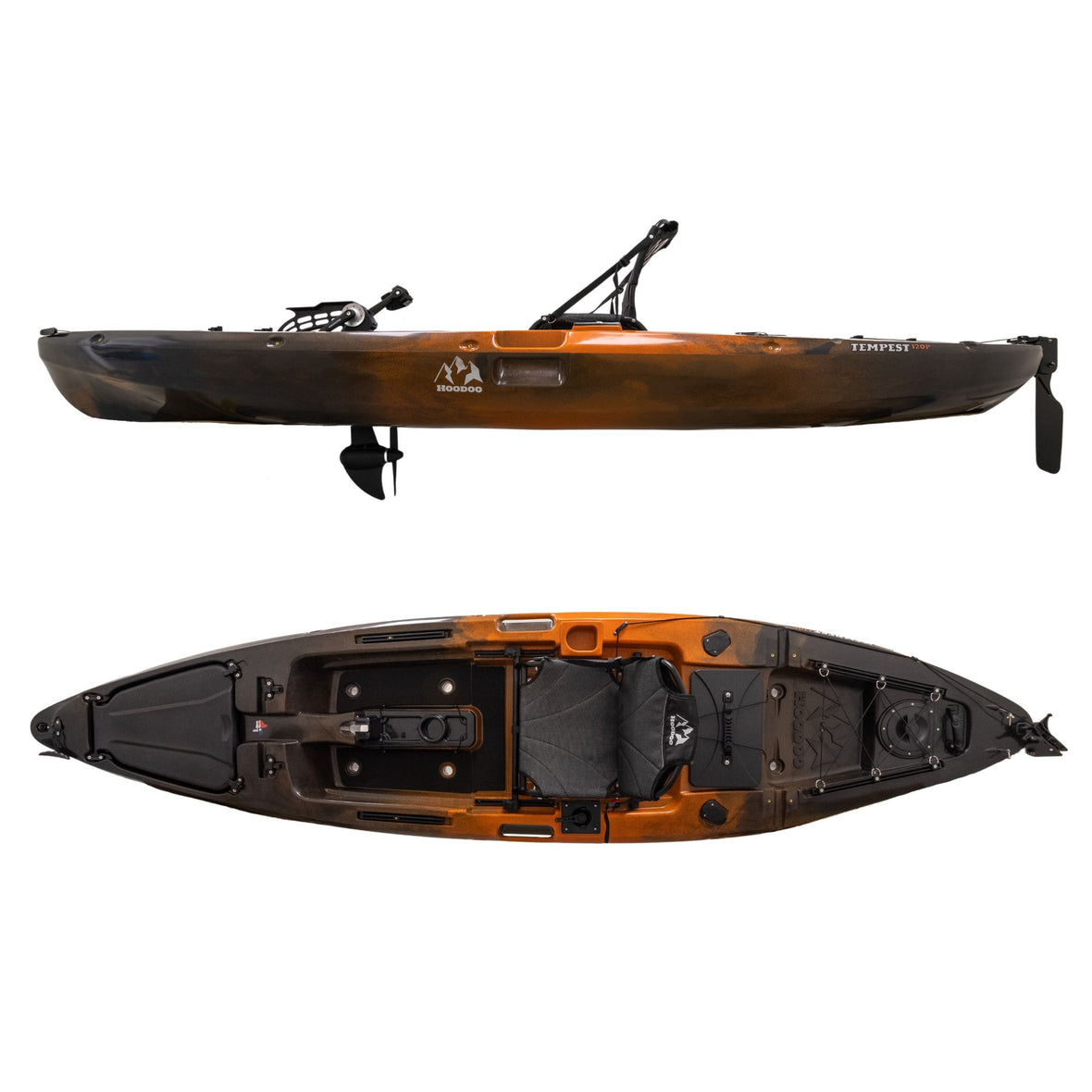 Hoodoo Tempest 120P Pedal Drive Kayak Made in Texas Hoodoo Sports