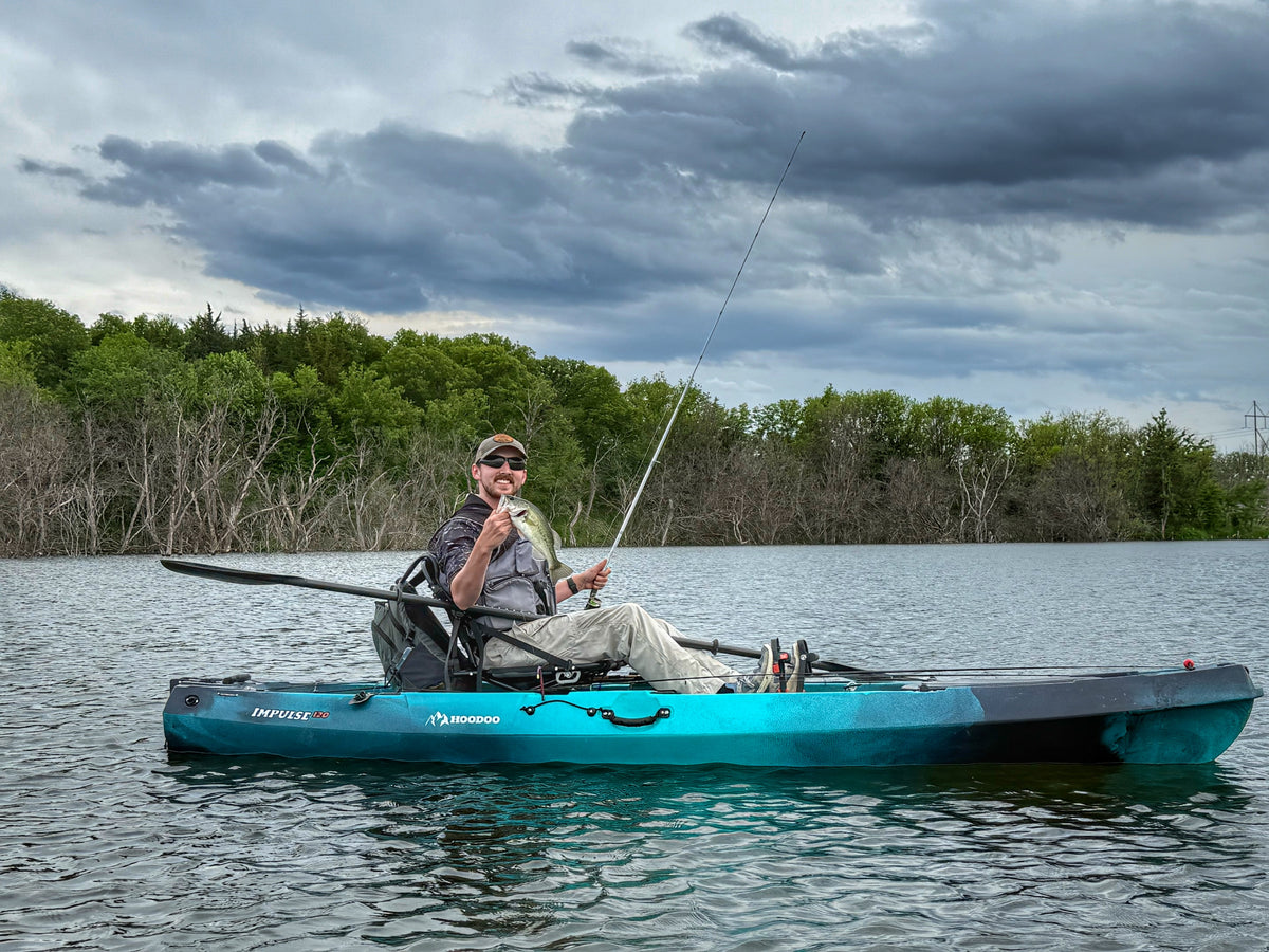 Hoodoo Impulse 120 Pedal Drive Fin Drive Kayak - Bass Fishing