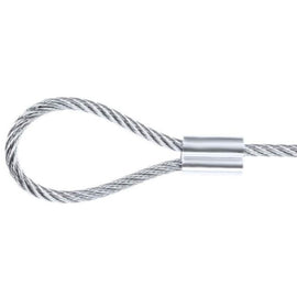 Vinyl Coated Rudder Cable with Crimping Sleeves - 0