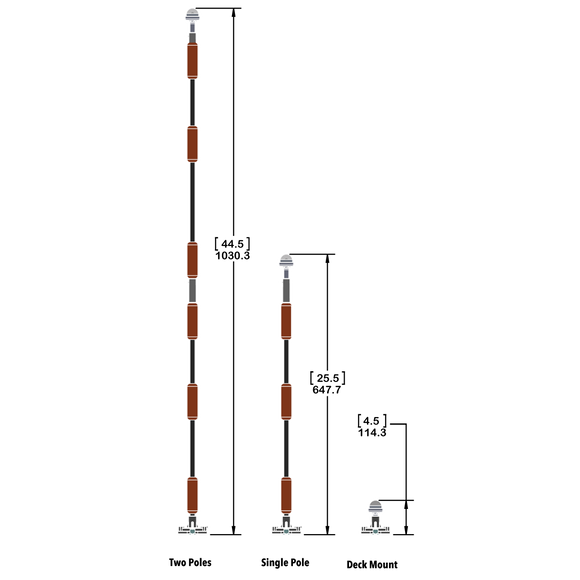 YP-LR360-PRO Lightning Rod - NEW & IMPROVED Threaded Power Connectors - Extendable Powered 360 Degree Safety Light, Flag, and Optional Accessory Mount