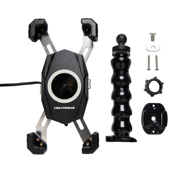 YP-MPWC 12 Volt Mobile Phone Wireless Fast Charger (15W) | One Hand Operation | 360 Degree Adjustable Gooseneck Action Mount - 0