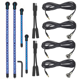 YakPower Blue 4-Piece LED Light Kit (2pc 10in. and 2pc 20in.)