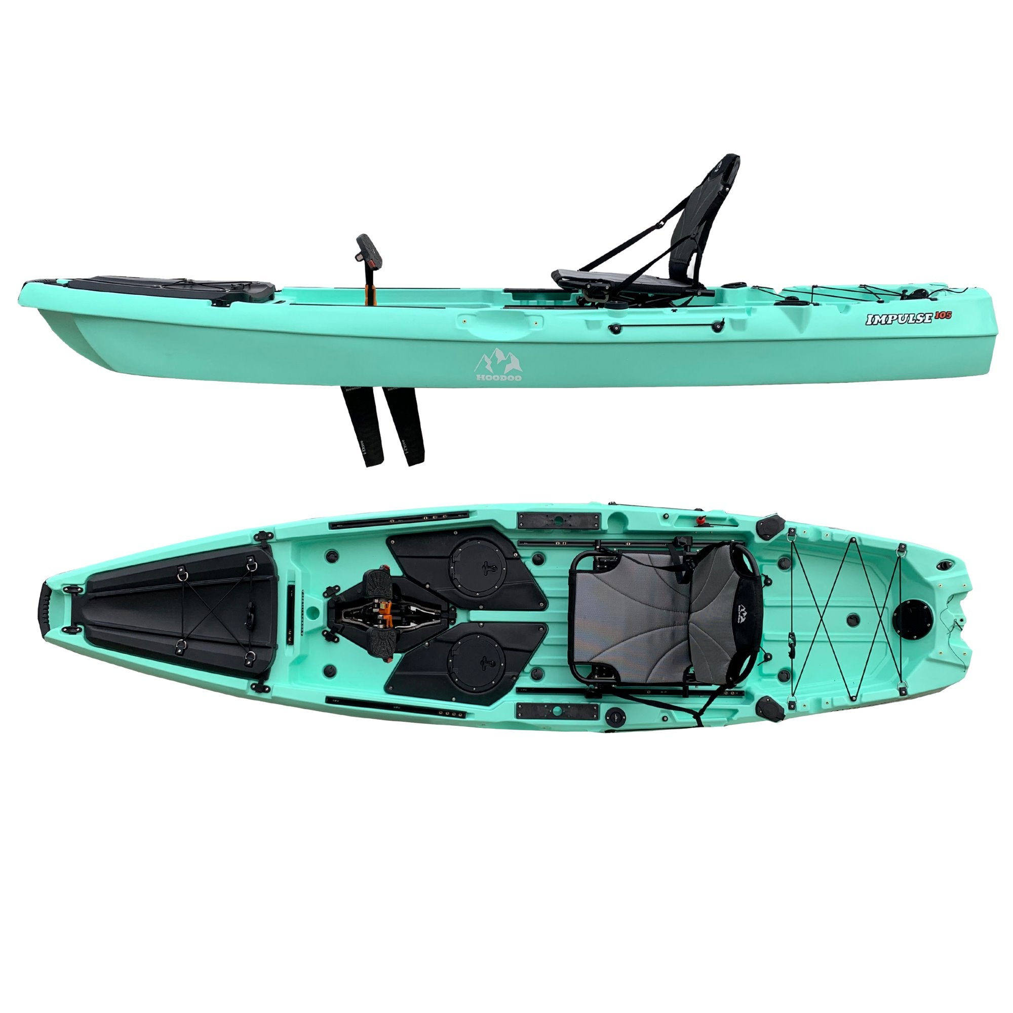 Hoodoo Impulse 105 Dual Drive Kayak Kayak Hoodoo Sports Limited Edition Seafoam Pedal Drive - Fin 