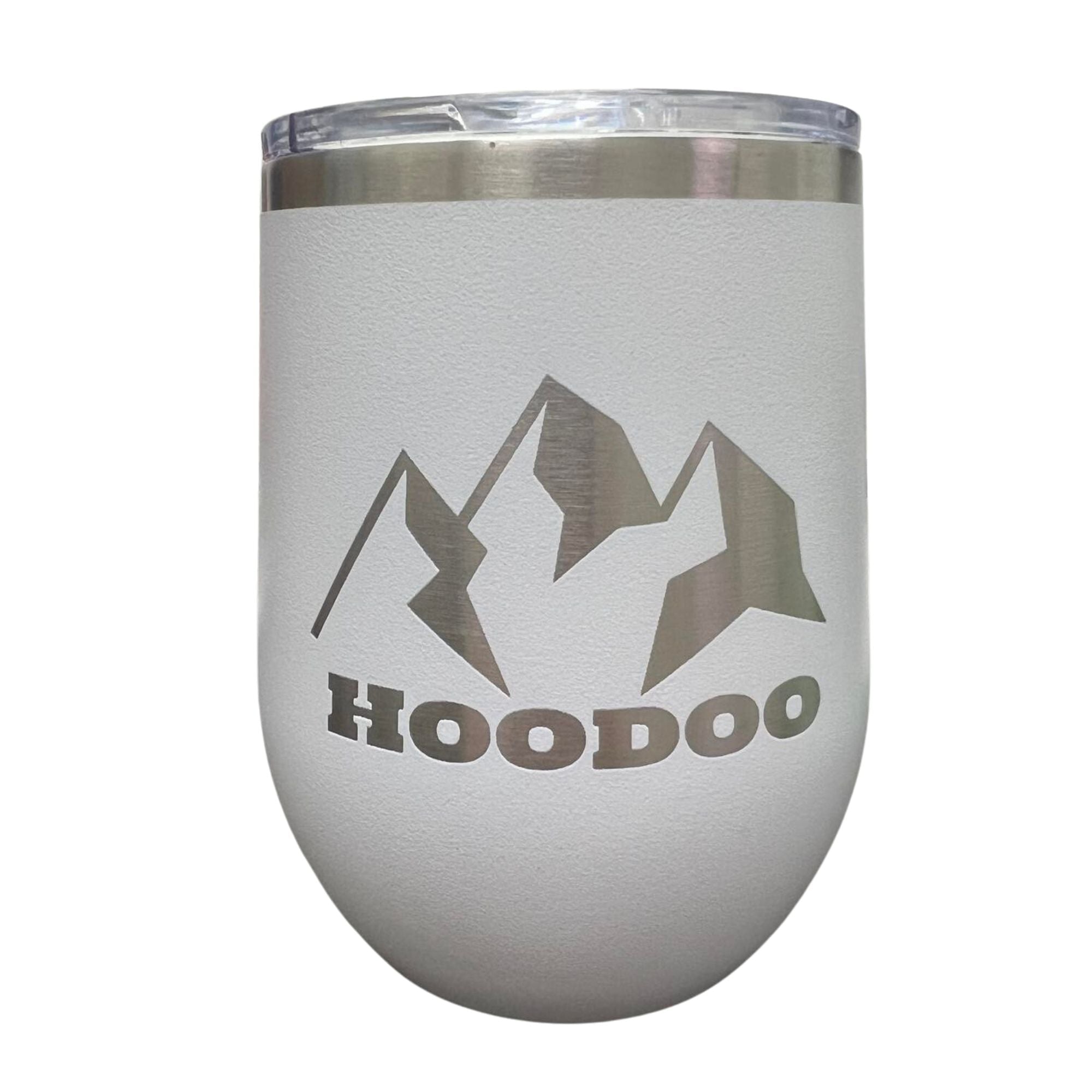 Hoodoo 12 oz Stemless Wine Tumbler Tumbler Hoodoo Sports White 