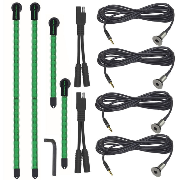 YakPower Green 4-Piece LED Light Kit (2pc 10in. and 2pc 20in.) Kayak Light YakPower 